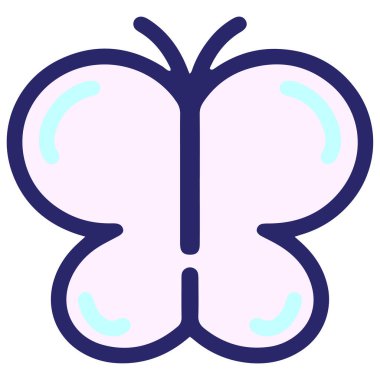 Parlak neon renkli basit bir kelebek