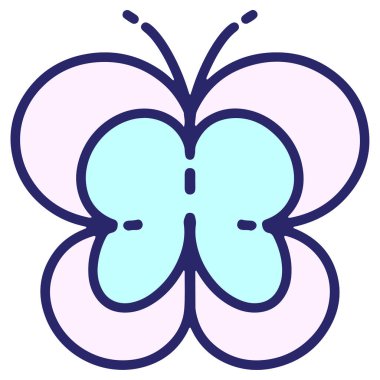 Parlak neon renkli basit bir kelebek