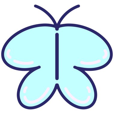 Parlak neon renkli basit bir kelebek