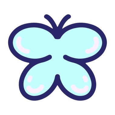 Parlak neon renkli basit bir kelebek