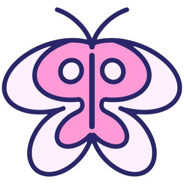 Parlak neon renkli basit bir kelebek