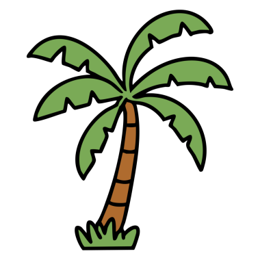 Brezilya plajı palmiyesi ağacı.