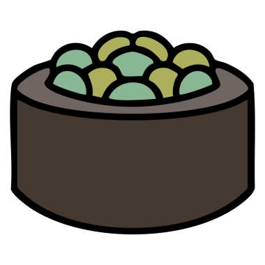 Geleneksel Japon suşi yosunu sarılı.