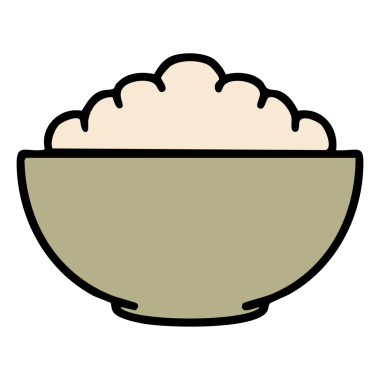 Sade kasede sıcak pirinç.