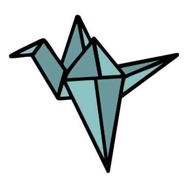 Japonca katlanmış kağıt kanatlı vinç.