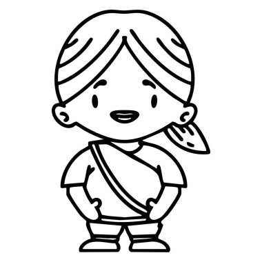 Kuşak takan mutlu Hintli kadın