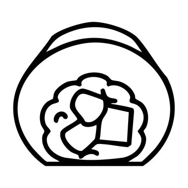 Geleneksel Japon suşi yosunu sarılı.