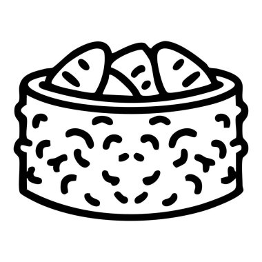 Geleneksel Japon suşi yosunu sarılı.