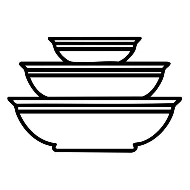 Bir yığın seramik yemek kasesi.