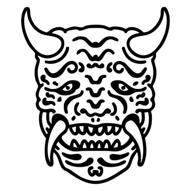 Geleneksel Japon tiyatro kabuki şeytan maskesi