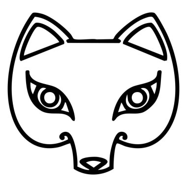 Japon kitsunesi geleneksel tilki maskesi