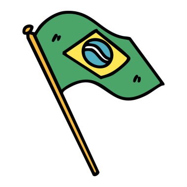 Brezilya ulusal bayrağı sallanıyor