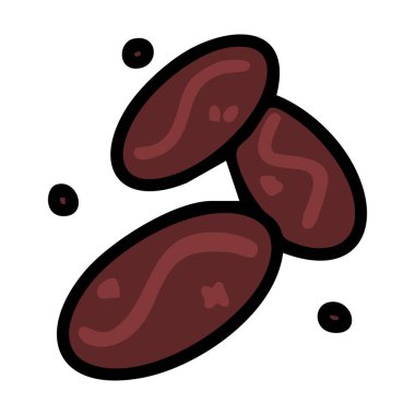 Üç Brezilya kahve çekirdeği.