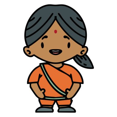 Kuşak takan mutlu Hintli kadın