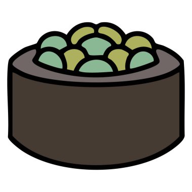 Geleneksel Japon suşi yosunu sarılı.