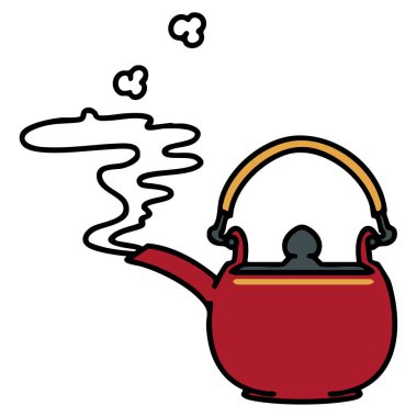 Buharlı geleneksel Japon çay demliği.