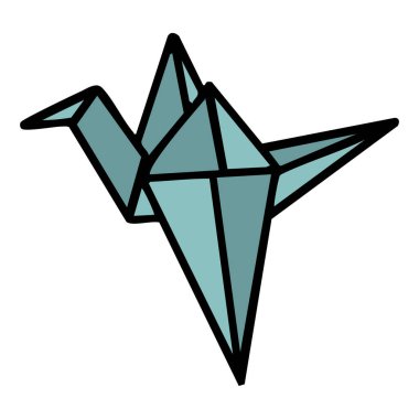 Japonca katlanmış kağıt kanatlı vinç.