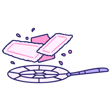 Parlak neon renkli Brezilya pastelleri kızartıyorum.