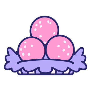 Parlak neon renkli geleneksel Brezilya kızartma bolinho yığını