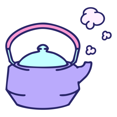 Işıl ışıl parlak neon rengi Japon çaydanlığı.