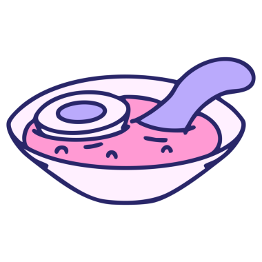 geleneksel kasede parlak neon renkli ramen çorbası.