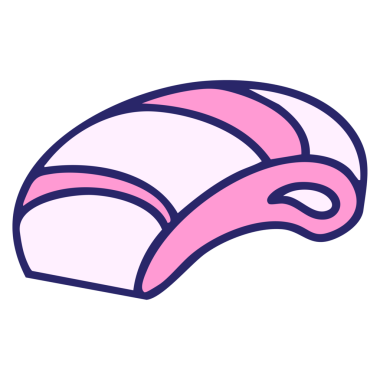 Geleneksel Japon saşimi ton balığının parlak neon rengi.