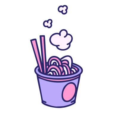 Parlak neon renkli çubuklu erişteler.