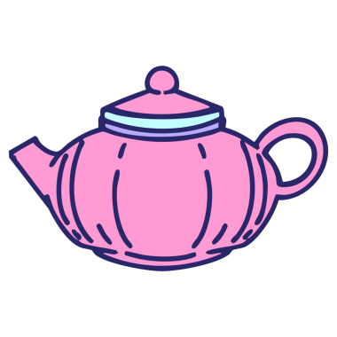 Parlak neon renkli seramik bir Japon çaydanlığı.