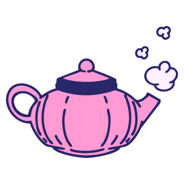 Parlak neon renkli seramik bir Japon çaydanlığı.