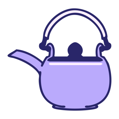 Parlak neon renkli geleneksel Japon çaydanlığı.