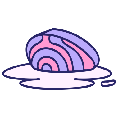 Parlak neon renkli geleneksel Japon saşimi dilimi.