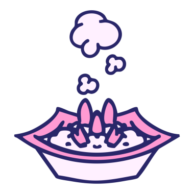 Kare kasede parlak neon renkli pilav tabağı.