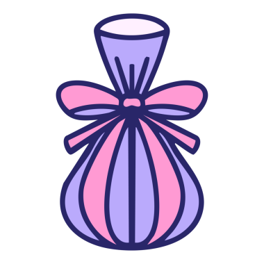 Japon omiyage geleneğine sarılmış parlak neon renginde bir hediye