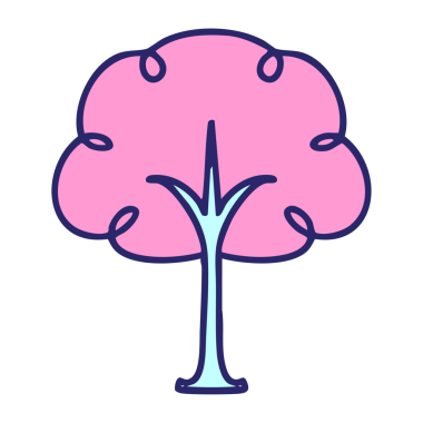 parlak neon renginde çiçek açan kiraz ağacı