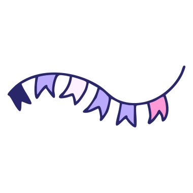 Brezilya Karnavalı, parlak neon renginde ipe dizilmiş bayraklar