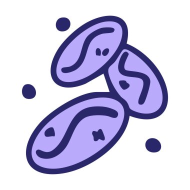 Parlak neon renkli üç Brezilya kahve çekirdeği.