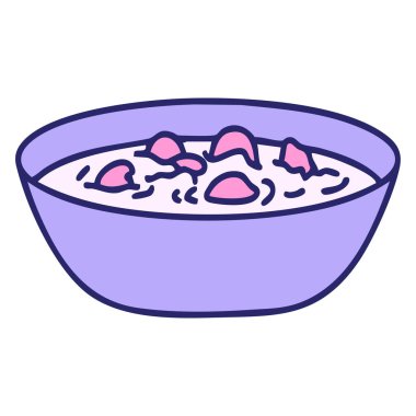 Parlak neon renkli geleneksel Brezilya fasulyesi feijoada güveci