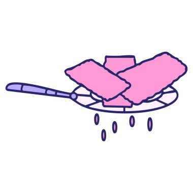 Parlak neon renkli koyu yağda kızartılmış Brezilya pastelleri.