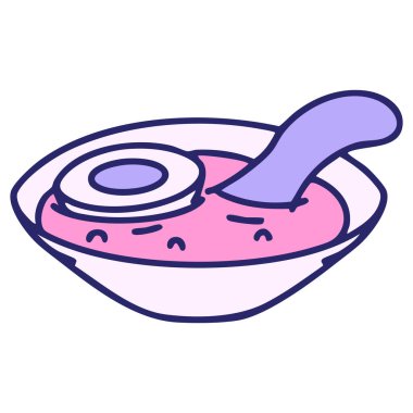 geleneksel kasede parlak neon renkli ramen çorbası.