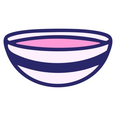 Bir kase parlak neon renkli Japon miso çorbası.