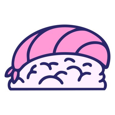 Japon nigiri suşisi pirinçli parlak neon rengi.