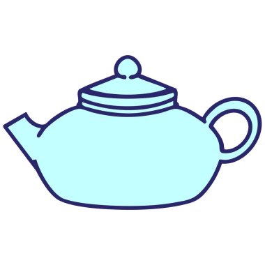 Parlak neon renkli sade bir Japon çaydanlığı.