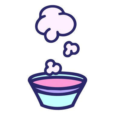 Basit bir Japon sıcak sake bardağı. Parlak neon rengi.