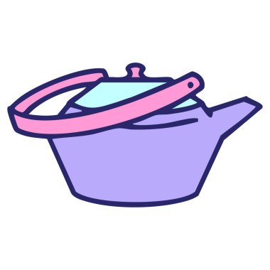 Parlak neon renkli geleneksel Japon çaydanlığı.