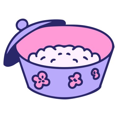 Parlak neon rengi bir tencere pilav.