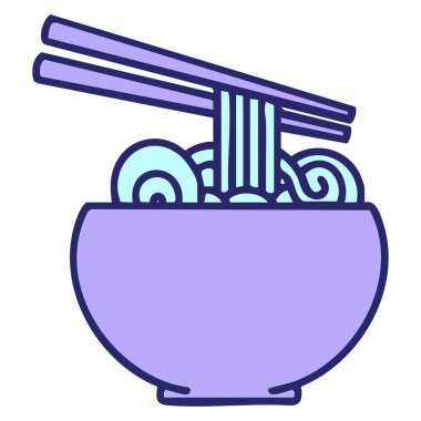 Parlak neon renkli çubuklu büyük bir kase şehriye.