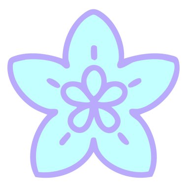 Kültürel olarak geleneksel Japon çiçek ikonu. Parlak neon renkli.