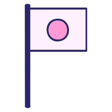 Japonya 'nın ulusal bayrağı parlak neon rengi.