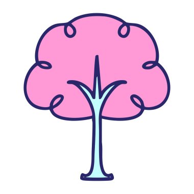 parlak neon renginde çiçek açan kiraz ağacı