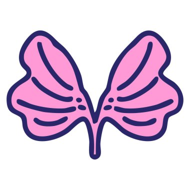 Geleneksel Japon ginko parlak neon renkli yaprak kırıntısı sembolü